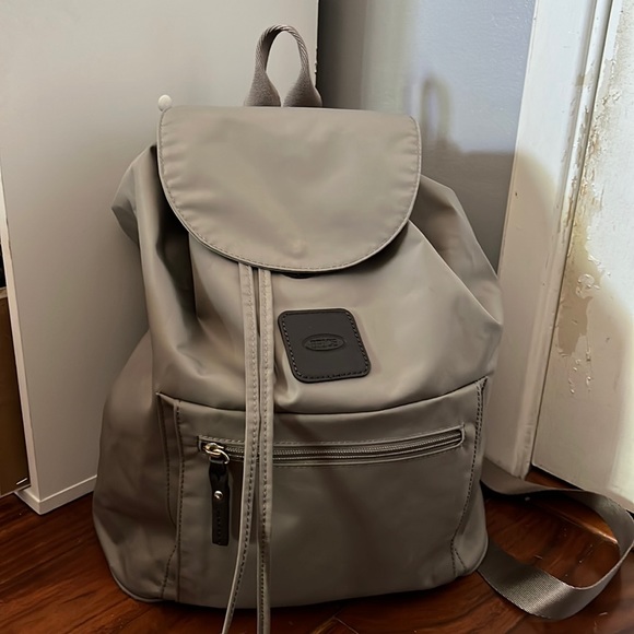Bric's Handbags - Brics Taupe Color Drawstring Backpack